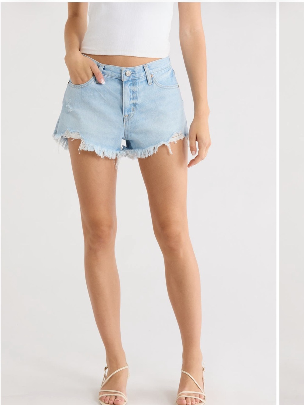 PISTOLA Gigi Cutoff Denim Shorts in Leisure Distressed Size 28